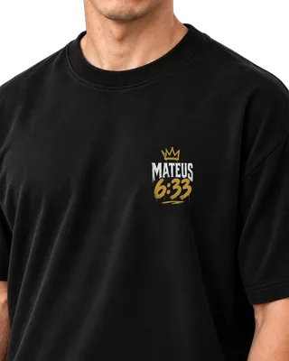 Camiseta Oversized Mateus 6:33 — costas