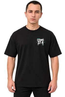 Camiseta Oversized Vale de ossos — Preta — miniatura 3